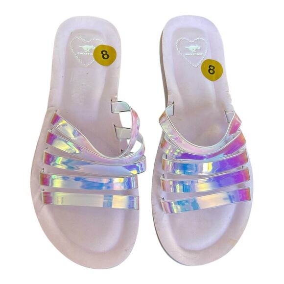 Rocket Dog Purple Pink Size 8 Flat Sandals Slip On Girls 10” From Toe To Heel - Picture 1 of 4